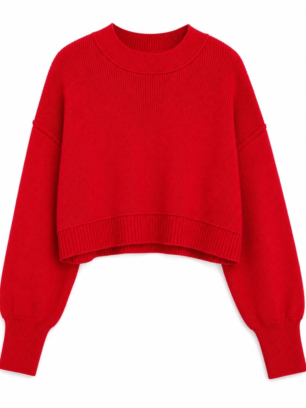 Free People Easy Street Crop Pullover Sweater Racing Red Size S